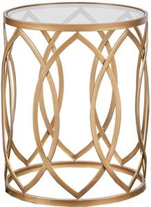 โต๊ะกระจกเหล็กทรงกลมมีสไตล์ใช้สำหรับห้องนั่งเล่นโต๊ะในโรงแรมร้านอาหารสีทองดีไซน์ทันสมัยโต๊ะชาและกาแฟ - Product Image 3