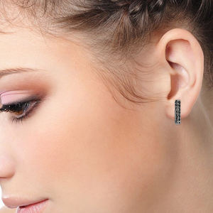 Conjunto de pendientes de plata de ley 925 con diamantes de imitación, joyería fina con diamantes, estilo minimalista, con tachuelas de plata 925 oxidadas, Unisex - Product Image 3