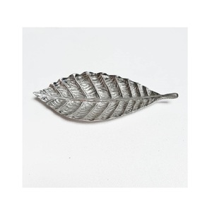 Wholesale Leaf Shape Metal <b>Decorative</b> <b>Plate</b> Handmade Engraved Plant Pattern Nordic Design Dishes & <b>Plates</b> For Home Hotels Table - Product Image 1