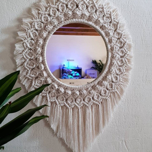Espejo de Macramé Hecho a Mano, Mágico, Natural, Especial para Decorar tu Hogar en Año Nuevo, 100% Natural y Hecho a Mano - Product Image 1