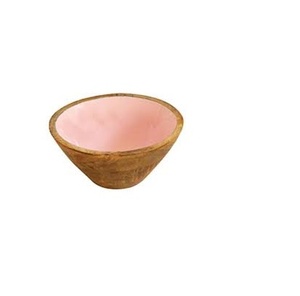 Bol imprimé en émail en bois de haute qualité avec couvercle en bois Ustensiles de cuisine de luxe Bol en bois fait main pour servir - Product Image 5