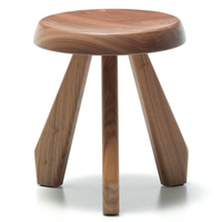 Tabouret de Bar Haut de Gamme Moderne et Rond, Style Ottoman Charlotte Perriand, Modèle Méribel