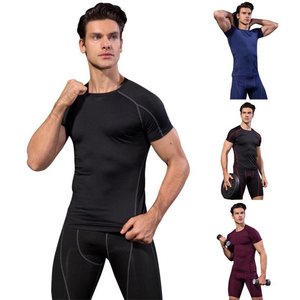 Camiseta deportiva de compresión para hombre, Tops de manga corta, medias de secado rápido, camisas de compresión para atletas y moldeadores de cuerpo informales - Product Image 1