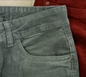 Pantalon slim décontracté pour femmes de qualité supérieure, taille mi-haute, en stock pour l'été, Bangladesh, en velours côtelé élastique, devant plat, 100% coton - Product Image 5