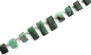 17 piezas de piedras preciosas de Esmeralda natural facetadas en forma de rectángulo para hacer joyas, pulsera, collar hecho a mano - Product Image 6