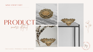 ถาดใส่อาหารอเนกประสงค์ถาดเสิร์ฟสำหรับตกแต่งงานทอจากหญ้าทะเลทรงกลม - Product Image 4
