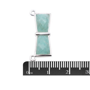 Amazonite forme fantaisie lunette en argent sterling 925 pendentif plaqué argent fabrication de bijoux faite à la main - Product Image 3