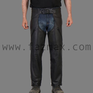 PANTALON EN CUIR PERSONNALISÉ MOTO STYLE UNI CHAP NOIR MARRON VÊTEMENTS DE SPORT - Product Image 3