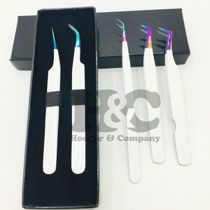 New Tweezers Diamond Dust Volume Tweezer Eyelash Extension Tweezers <b>Rainbow</b> Tip Private Logo mink Solid Sustainable Packing - Product Image 6