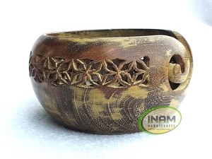 ชามเส้นด้ายไม้มากกับการออกแบบที่เป็นของแข็งที่ทำด้วยมือ - Product Image 3