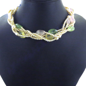 Collar de cuentas de piedras preciosas de plata, superventas - Product Image 2