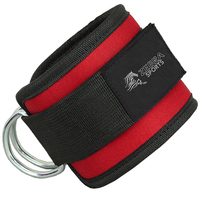 ZEBRA SPORTS AS-102 Sangles de cheville multi-positions pour musculation avec logo personnalisé, fixation à double anneau pour câble, en nylon