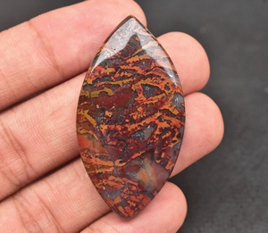 Cabochons d'agate de mousse naturelle, pierres précieuses rondes, en vrac, rouge, vente en gros - Product Image 2