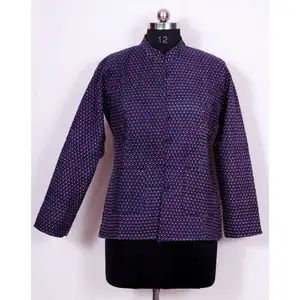 Jaket Kimono Wanita India, Jaket Katun Wanita Bisa Dibalik Bunga Jaket Selimut Dua Sisi Musim Dingin Pendek Mantel Katun