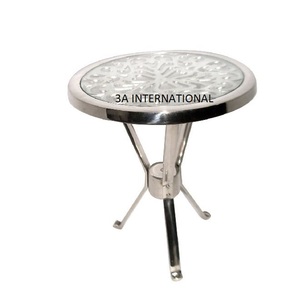 โต๊ะอลูมิเนียมออกแบบคลาสสิกโต๊ะกาแฟบ้านและโรงแรมโต๊ะเข้ามุมเฟอร์นิเจอร์ด้านข้างโต๊ะโลหะ - Product Image 1