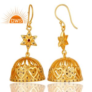 Trending 2026 Natural Diamond & Ruby Gemstone <b>Dangle</b> <b>Earring</b> for Women Jewelry Manufacturer - Product Image 2