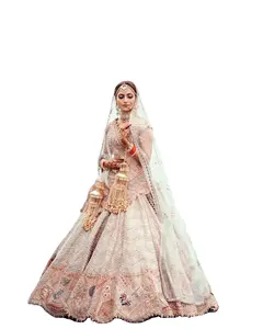 Lehenga-traje Anarkali de diseñador, colección de silik 2022, con bordado pesado y trabajo de piedra/vestido de boda