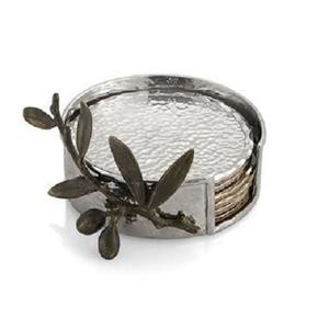 Ensemble de sous-verres en verre de forme ronde faits à la main, sous-verres en aluminium martelé de qualité supérieure au prix le plus bas - Product Image 1