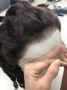 Haute qualité vierge Remy perruque de cheveux humains brun ondulé tissage Extension dentelle transparente couleur claire prix de gros pour le noir - Product Image 4