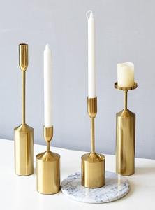 Ensemble de trois bougeoirs en métal en laiton Bougeoir en métal design attrayant Chandelier moderne Bougeoir fait à la main - Product Image 2