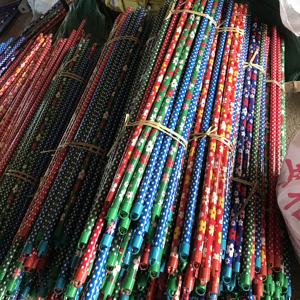 Manche de balai en bois à pois et fleurs enduit de pvc vente en gros/bâtons de balai en bois/bâtons de balai - Product Image 2