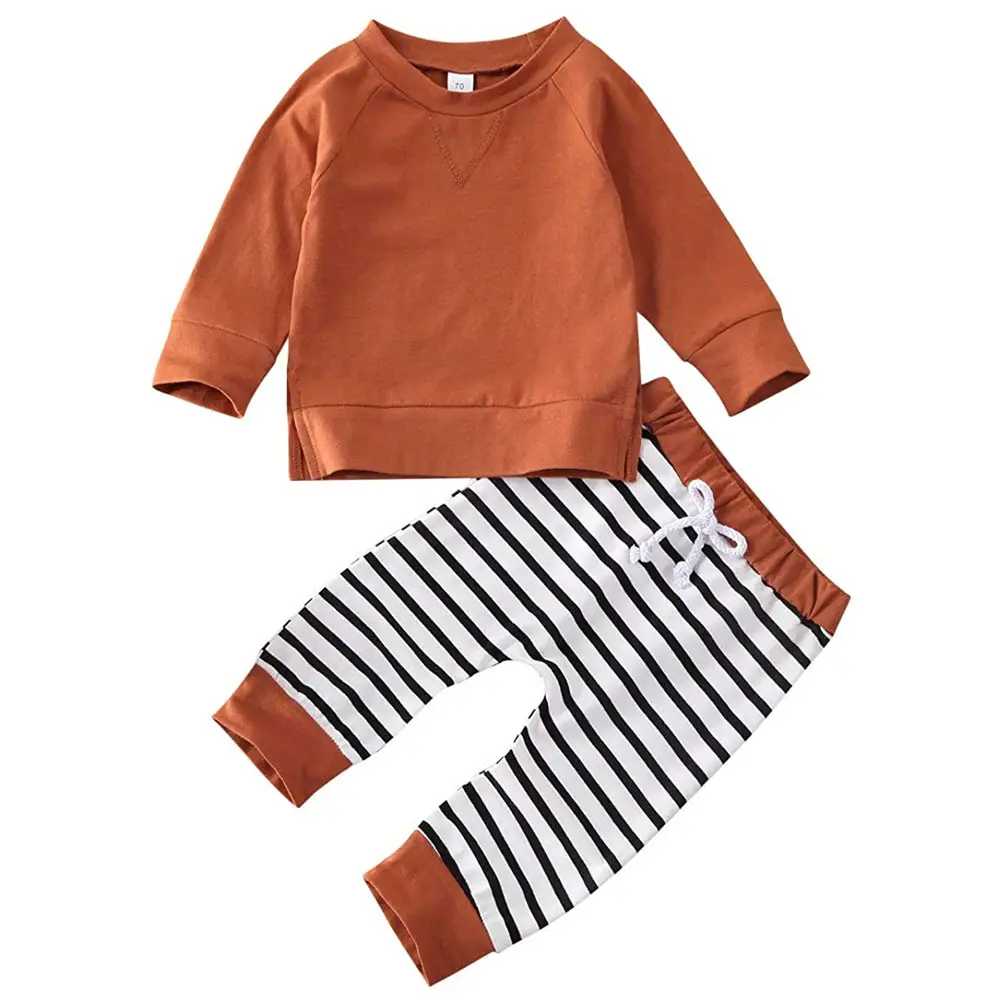 カジュアルスタイルの子供服2個セット秋のベビー服セット幼児用長袖コットンキッズトラックスーツ幼児男の子