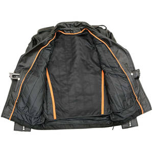 Blouson de moto en cuir véritable, classique d'équitation, pour hommes et femmes, - Product Image 6