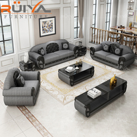 Royal stil leder sofa set luxus weich und bequem wohnzimmer sofa 1 + 2 + 3 sitzer home möbel