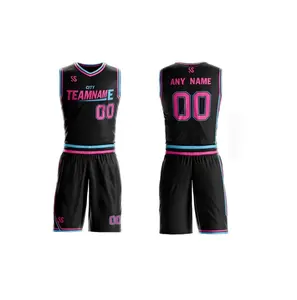定制最佳质量成人短袖团队双面篮球运动衫套装时尚3xl可逆篮球制服