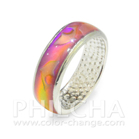 Bague unisexe Philcha MB593 en alliage de zinc, motif dauphin, à changement de couleur thermosensible, sertie d'une lunette, idéale pour cadeau/fête