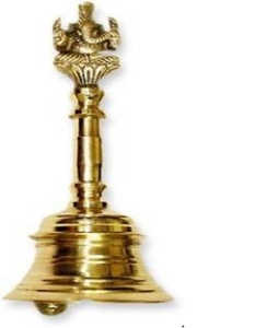 Handmade Pure Brass simple and elegant hand Bell for <b>Home</b> decor <b>Temple</b> and Brass Pooja Bell - Product Image 1