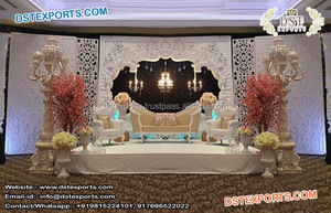 Exclusivo doble poste boda escenario Toronto boda de lujo Pilar romano escenario decoración superior boda ceremonia decoración Reino Unido - Product Image 2