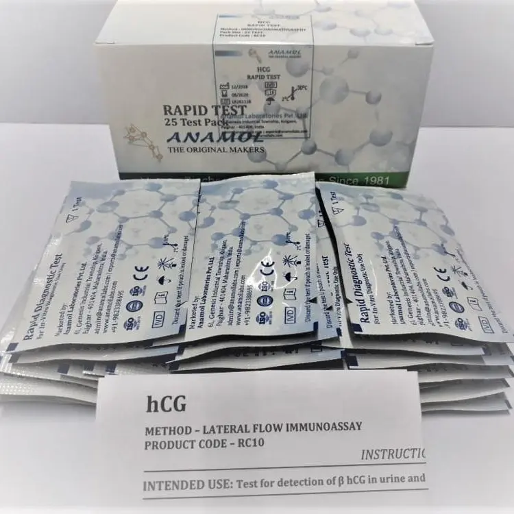 اختبار سريع الشريط الحمل HCG/اختبار بطاقة