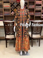 2023 luxe haute qualité femmes longue veste automne Floral brodé à manches longues Suzani Antique mode robe de mariée