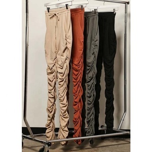 Pantalones Deportivos de Mujer, Diseño Personalizado, Verano 2026, Moda, Estilo Apilado, con Cordón, Cintura Media, Ecológicos, Poliéster/Algodón, Corte Holgado - Product Image 6