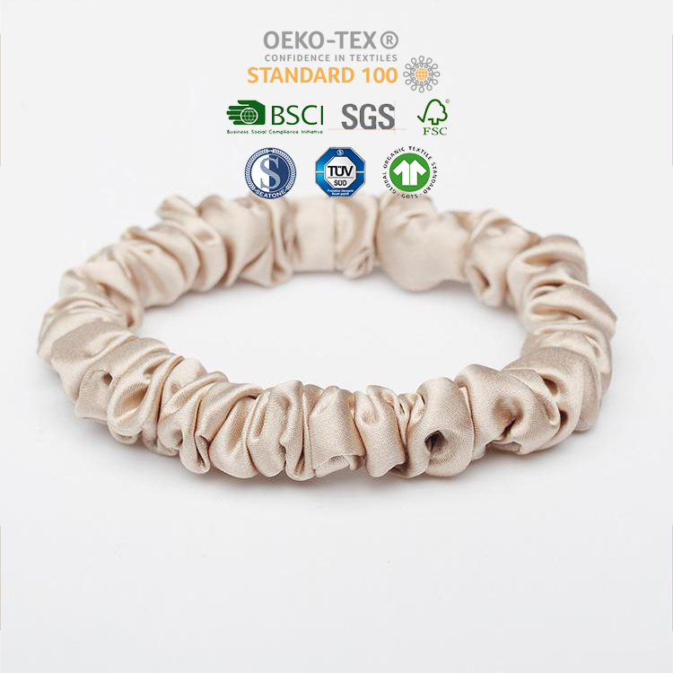 Женские резинки для волос из натурального шелка тутового шелкопряда, 22 дюйма, 1 см, 100%