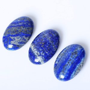 Oval Lapis Lazuli Palma piedra pulido te preocupes bolsillo masaje de piedras de cristal de curación para terapia geometría Chakra - Product Image 1
