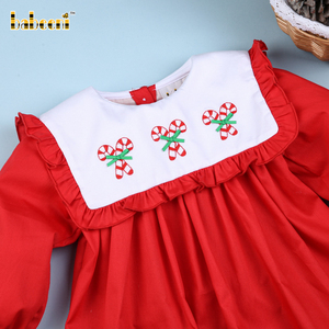 Robe bébé imprimée en forme de canne à sucre 3D, OEM ODM, robe smock pour enfants, personnalisée, 100% coton, écologique, vente en gros d'hiver, BB2625 - Product Image 1