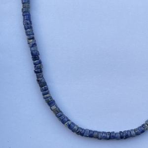 6mm 7mm naturel Lapis Lazuli pierres lisse Heishi pneu pierres précieuses perles brin chaîne pour la fabrication de bijoux collier Bracelet en ligne - Product Image 6