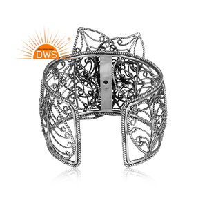 Fleur Design Solide 925 Argent Manchette Faite À La Main Bracelet Femmes Bijoux Blanc Naturel Perle Gemme Manchette Bijoux Fournisseur - Product Image 3