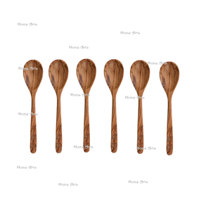 Ensemble de 6 cuillères en bois, ensemble de couverts, taille et forme personnalisées, ensemble de couverts pour fournisseur en gros - Product Image 2
