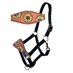 Licou de cheval en Nylon réglable de qualité supérieure, accessoire cnc avec Design de tournesol peint à la main, vente en gros - Product Image 1