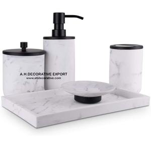 Distributeur de savon liquide de luxe en or, contenance de 250 ml, motif marbre, décoration de la maison, ensemble de salle de bain, vente - Product Image 4