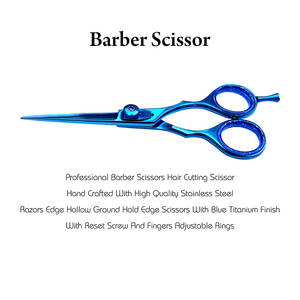 Low MOQ Customized <b>Hair</b> Barber <b>Scissors</b> Titanium Coating <b>Cutting</b> <b>Hair</b> <b>Scissors</b> Beauty Salon Stainless Steel Barber <b>Scissors</b> - Product Image 4