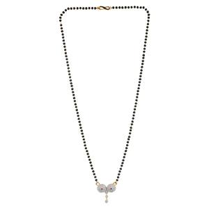 Conjunto de collar con colgante de sutra Mangal, CZ chapado en oro tradicional, joyería para mujer - Product Image 2