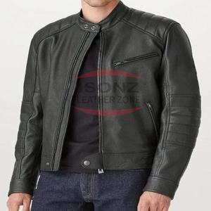 Chaqueta de Cuero Personalizada Estilo Motociclista, Chaqueta de Cuero Bomber de Moda Urbana, Chaqueta de Invierno con Forro Acolchado - Product Image 4