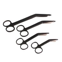 Ciseaux de coupe de pansements médicaux et chirurgicaux certifiés CE, en acier noir, manuels, lot de 4 pièces, tailles 3,5'', 4,5'', 6,5'', garantie à vie