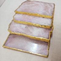 Plateaux de pierres précieuses quartz rose naturelle, pour décoration de maison et de stylistes d'intérieur disponibles en un grand assortiment de tailles sur mesure