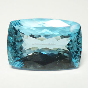 Natural Aquamarine <b>Rectangular</b> <b>Cushion</b> Faceted Cut Loose Gemstone High Carat Wholesale Price 3A Grade Precious Blue Aquamarine - Product Image 1