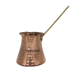 Supplier Of Turkish Coffee & Tea Pot Hammered Finished Rounded Shape Tea Pot Copper Made Wholesale Best Turkish Coffee Maker Pot